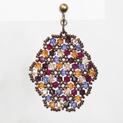 Clips  - Bronze brass - Earrings Oval Malvina - Clips  - Bronze brass - Laiton bronze